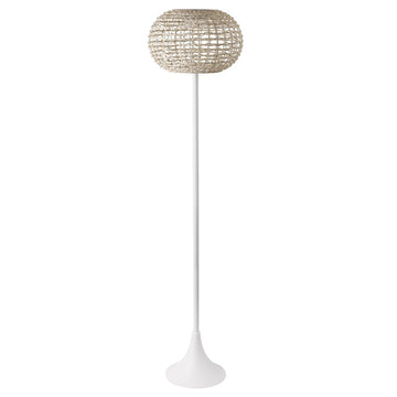 Jaemin 58" Modern Coastal Faux Rattan Integrated Indoor/Outdoor LED Solar Powered Floor Lamp